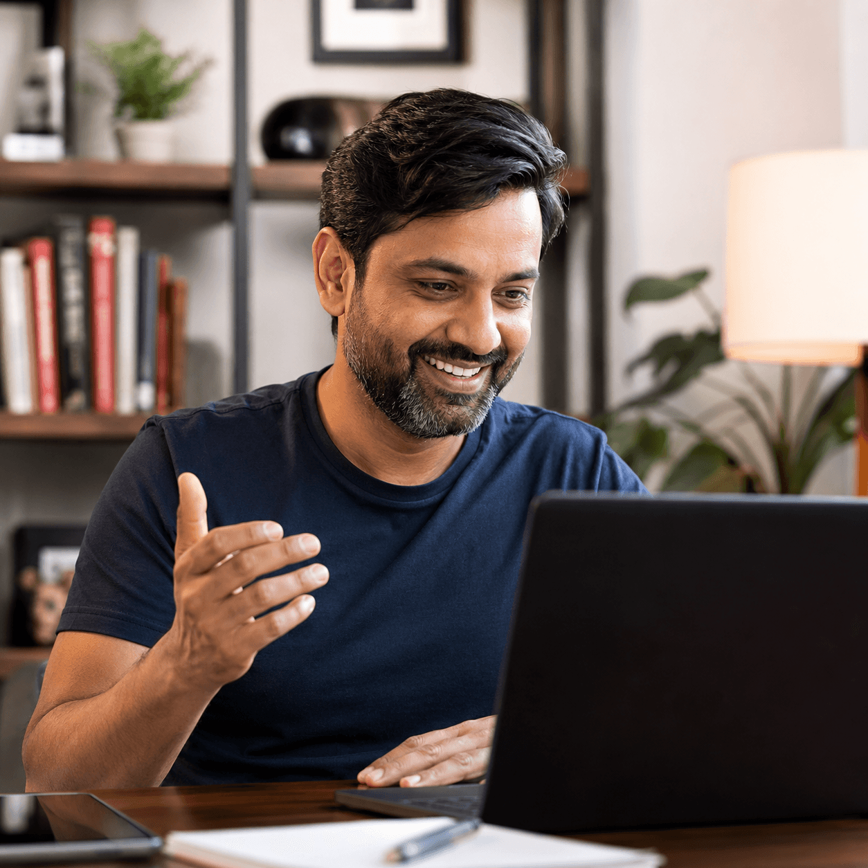 Client on a video call with their FilingSetu CA
