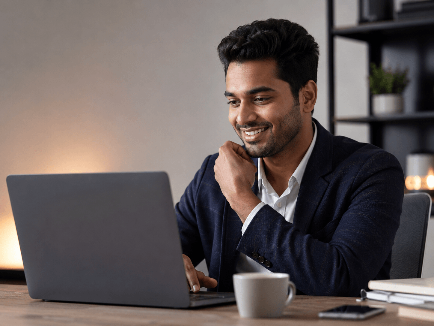 Founder browsing FilingSetu services on a laptop