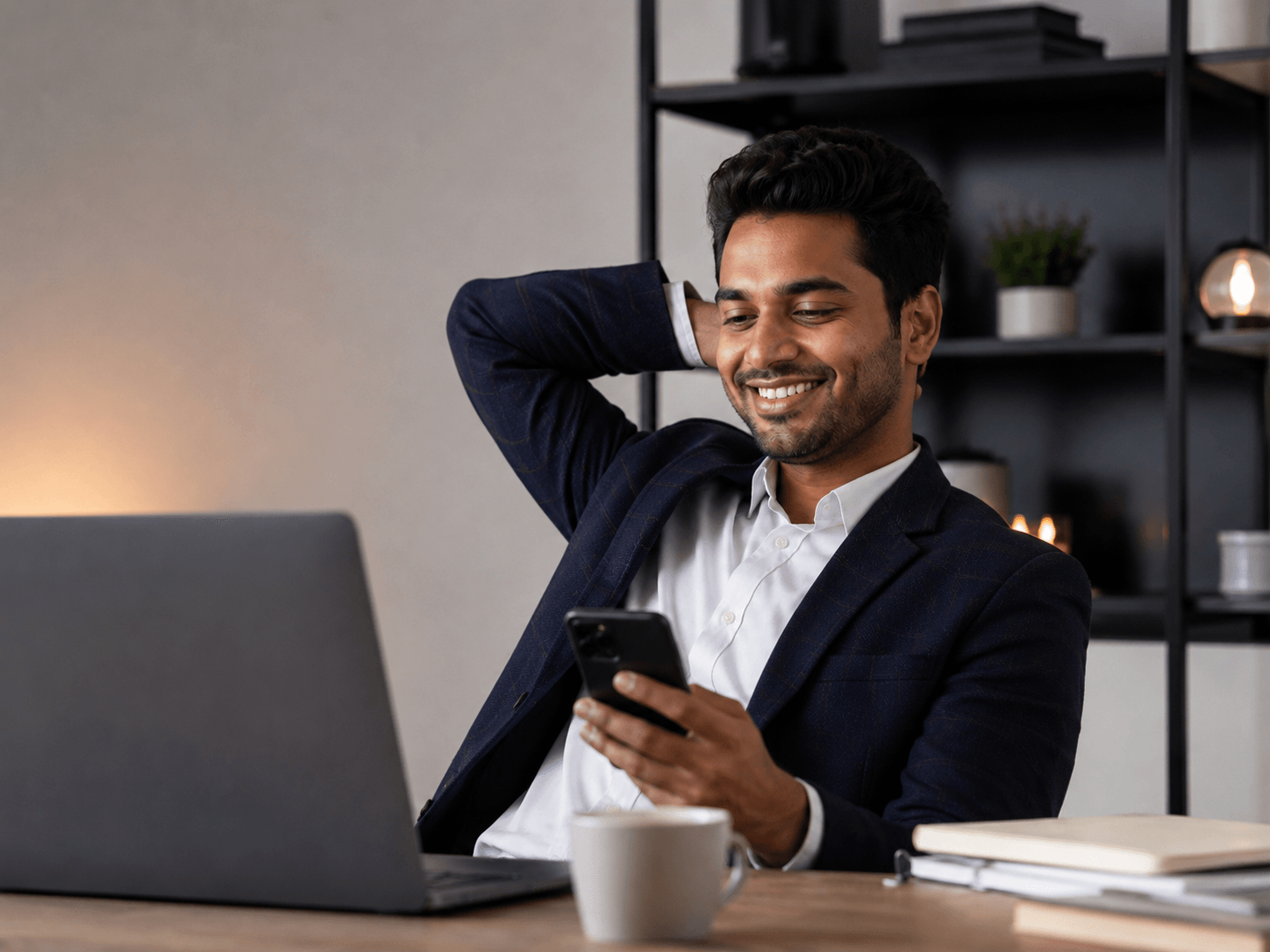 Founder relaxed after filing is complete